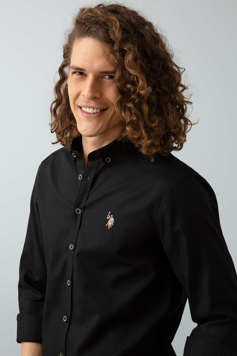 Erkek Siyah Gömlek Uzunkol Basic - 50200413082