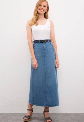 Kadın Mavi Jean Etek - 50219065003