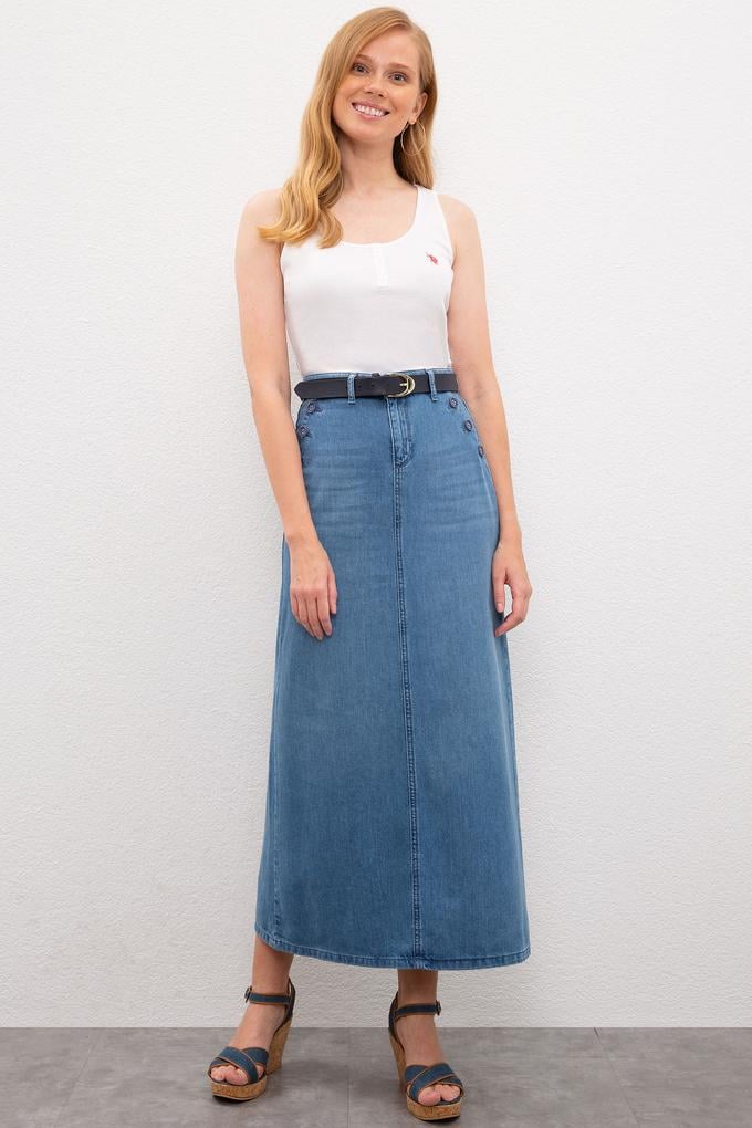 Kadın Mavi Jean Etek