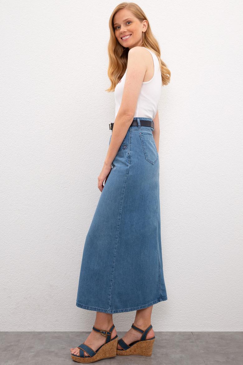 Kadın Mavi Jean Etek - 50219065003