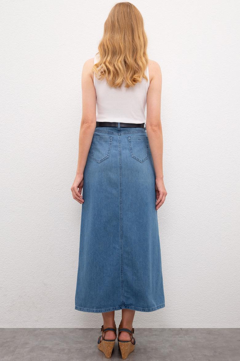Kadın Mavi Jean Etek - 50219065003