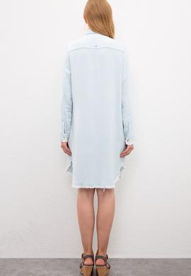 Kadın Mavi Denim Elbise - 50222896004