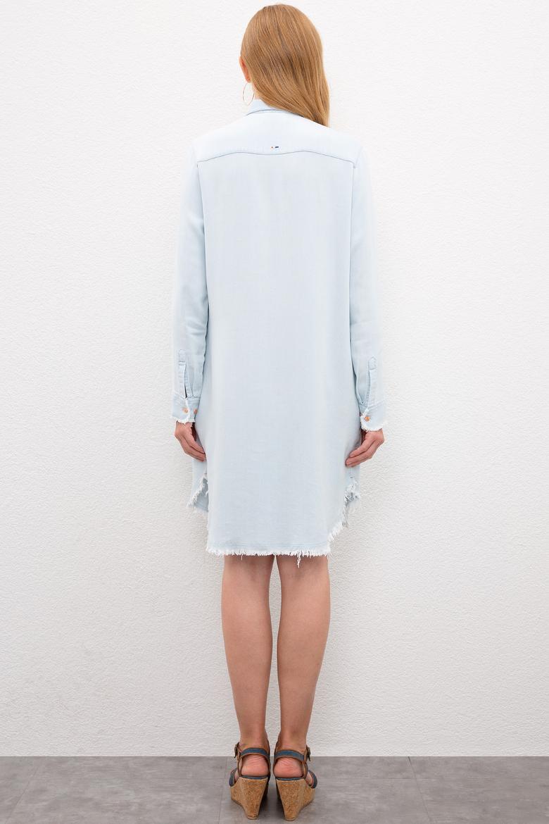 Kadın Mavi Denim Elbise - 50222896004
