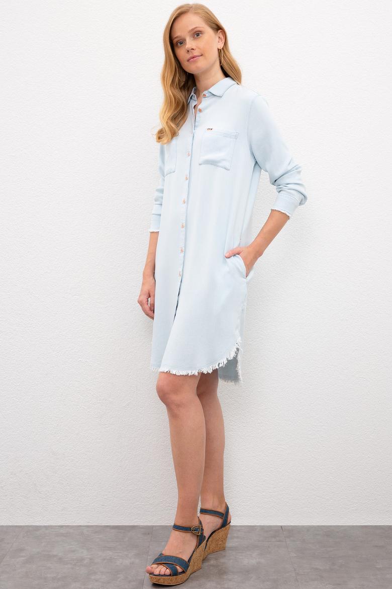 Kadın Mavi Denim Elbise - 50222896004