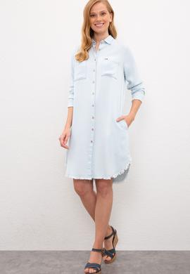 Kadın Mavi Denim Elbise - 50222896004