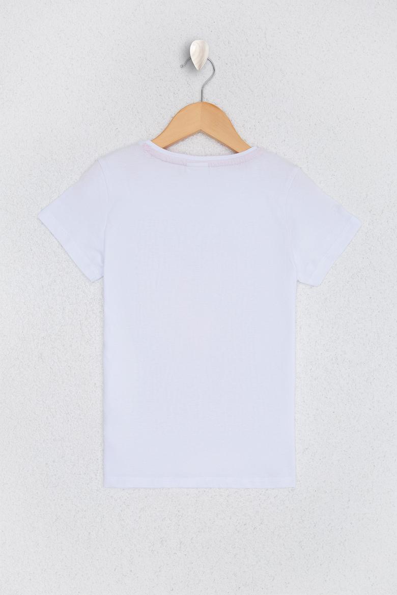 Çocuk Beyaz Bisiklet Yaka Tişört - 50220917001