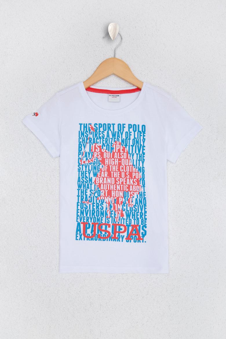 Çocuk Beyaz Bisiklet Yaka Tişört