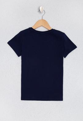 Çocuk Lacivert Bisiklet Yaka Tişört - 50220917024