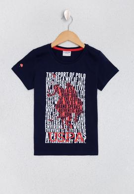 Çocuk Lacivert Bisiklet Yaka Tişört - 50220917024