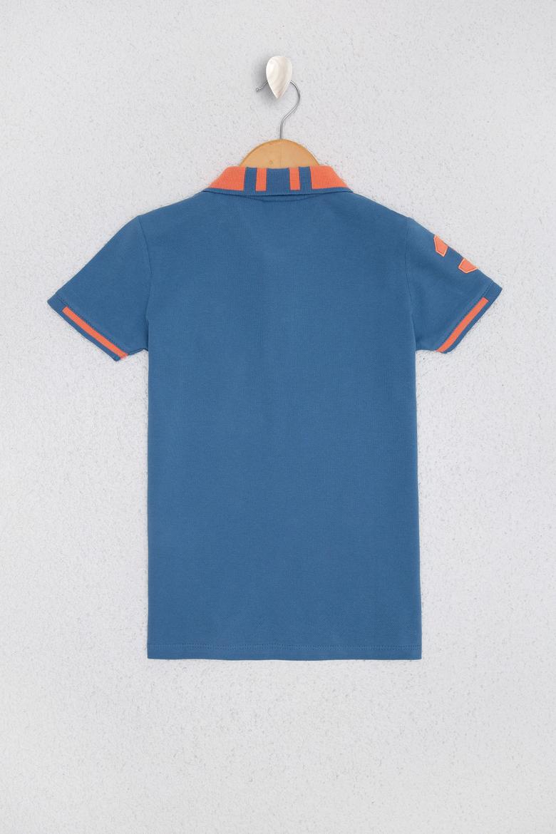Erkek Çocuk Mavi Polo Yaka Tişört - 50222611014