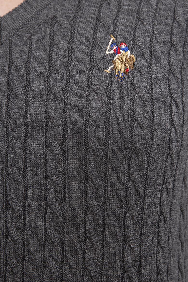 Kadın Gri Triko Kazak Basic - 50206451062