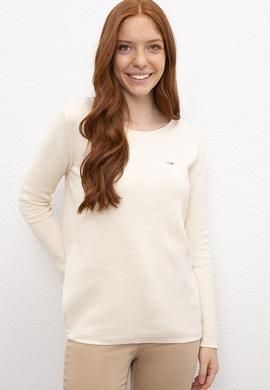 Kadın Beyaz Triko Kazak - 50209967008