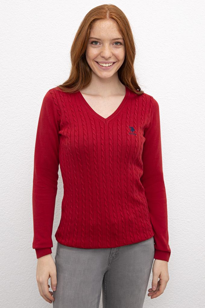 Kadın Kırmızı Triko Kazak