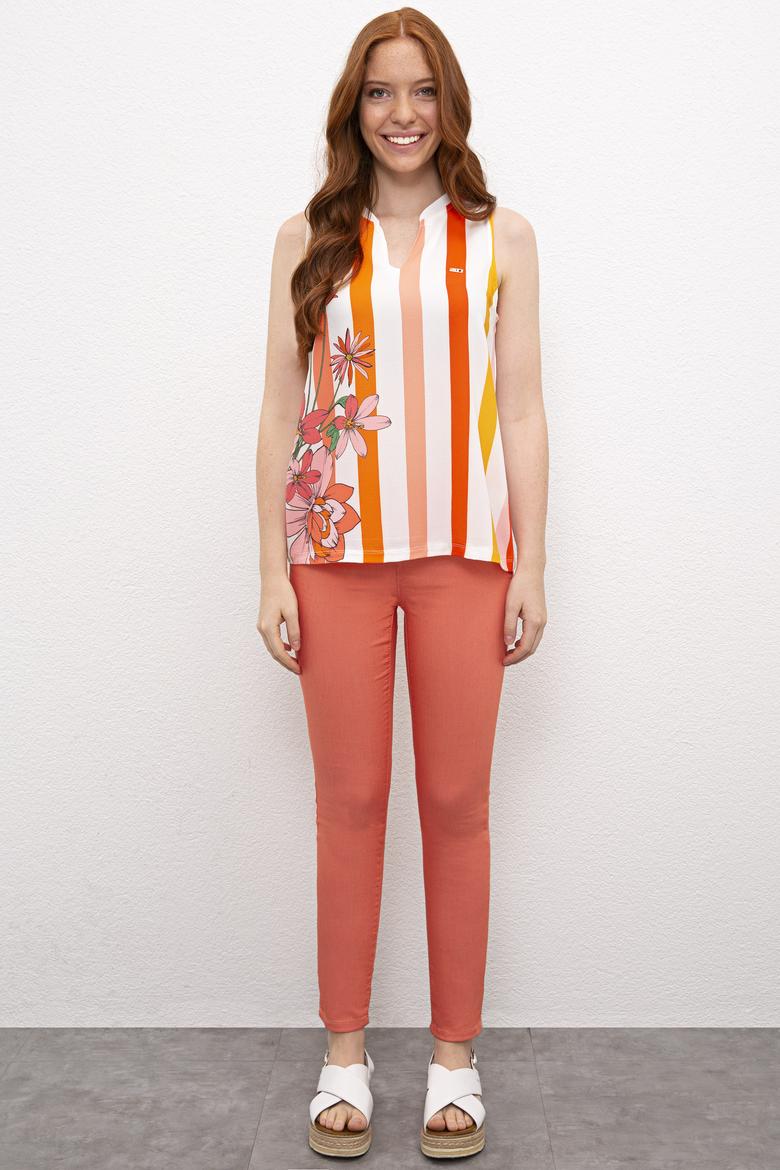 Kadın Beyaz V - Yaka T-Shirt - 50218058001