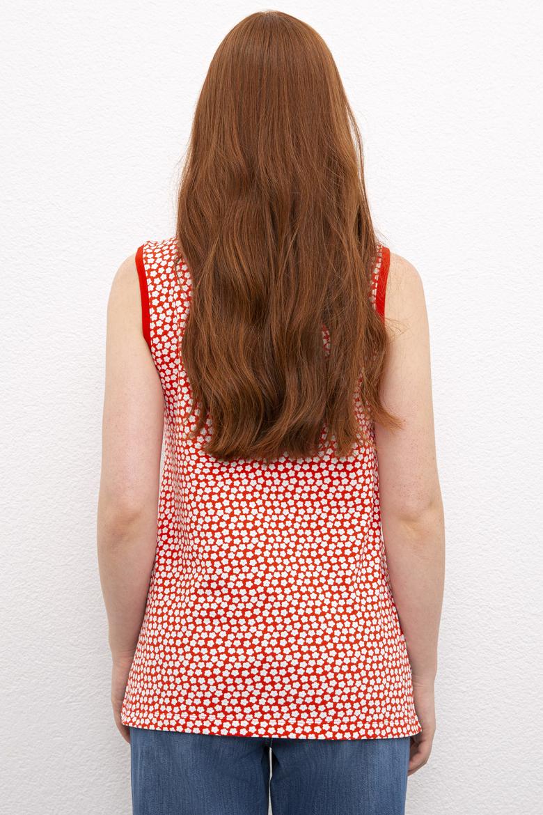 Kadın Nar Çiçeği Polo Yaka T-Shirt - 50222274002