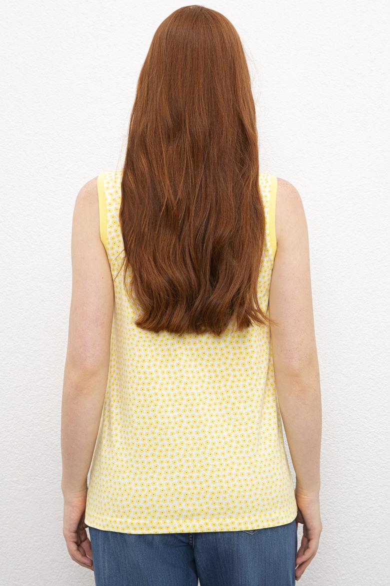 Kadın Sarı Polo Yaka T-Shirt - 50222274014