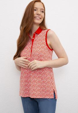 Kadın Nar Çiçeği Polo Yaka T-Shirt - 50222274002