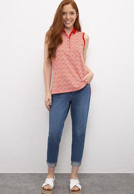 Kadın Nar Çiçeği Polo Yaka T-Shirt - 50222274002