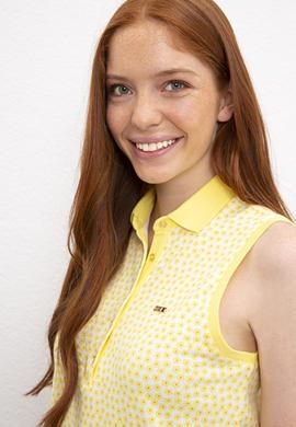 Kadın Sarı Polo Yaka T-Shirt - 50222274014