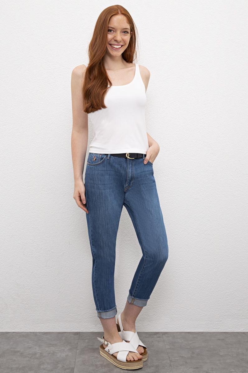 Kadın Mavi Jean Pantolon