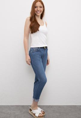 Kadın Mavi Jean Pantolon - 50219159003