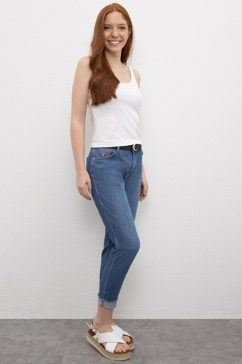 Kadın Mavi Jean Pantolon - 50219159003