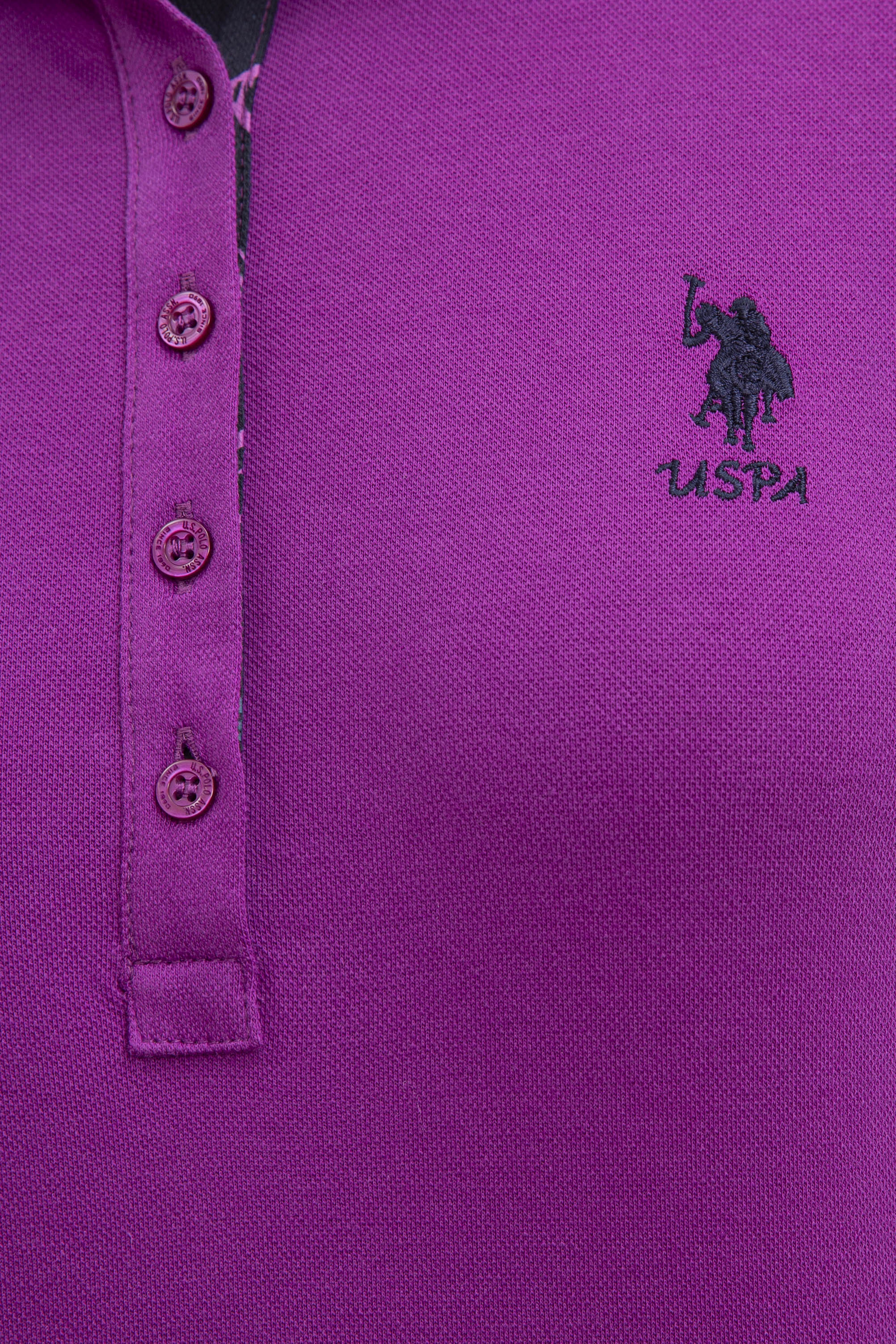 Kadın Menekşe Polo Yaka Basic Sweatshirt