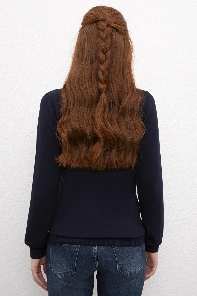 Kadın Lacivert Basic Kazak - 50206420013