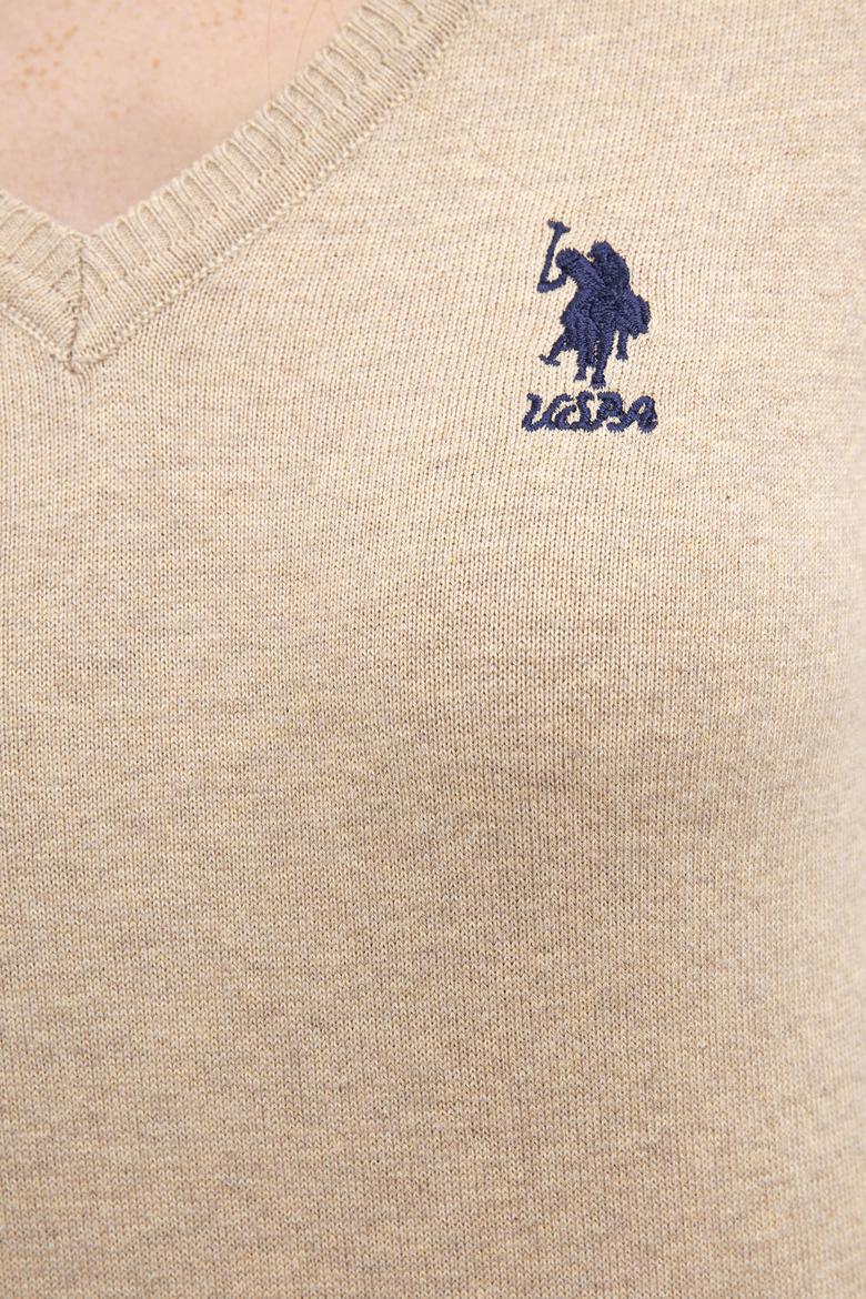 Kadın Bej Melanj Basic Kazak - 50206420050