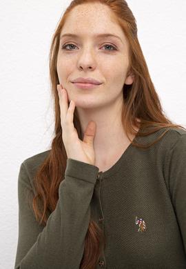 Kadın Haki Basic Triko Hırka - 50206444034