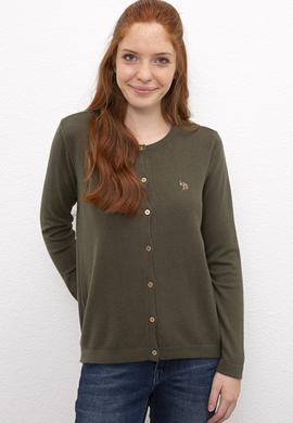 Kadın Haki Basic Triko Hırka - 50206444034