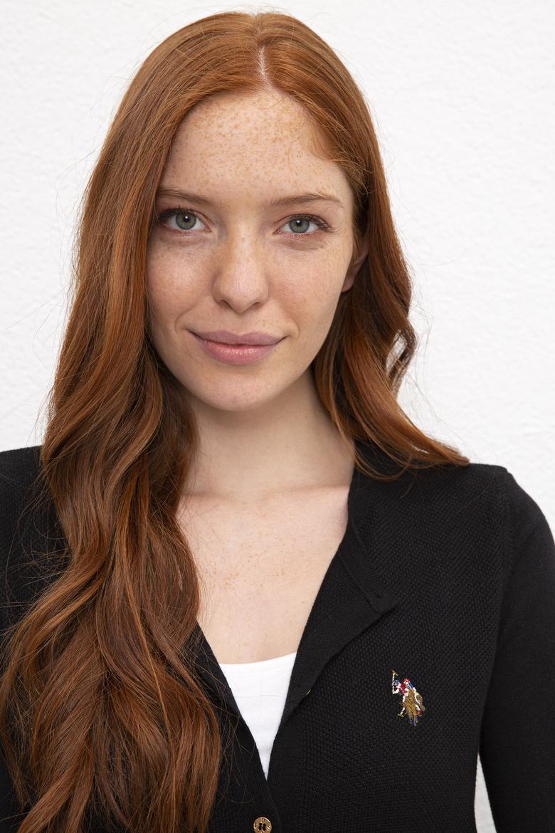 Kadın Siyah Triko Hırka Basic - 50206444064