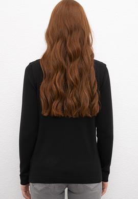 Kadın Siyah Triko Hırka Basic - 50206444064