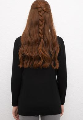 Kadın Siyah Triko Kazak Basic - 50206445019