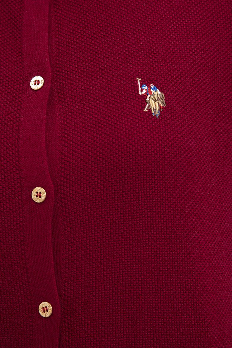 Kadın Bordo Basic Triko Hırka - 50206444052