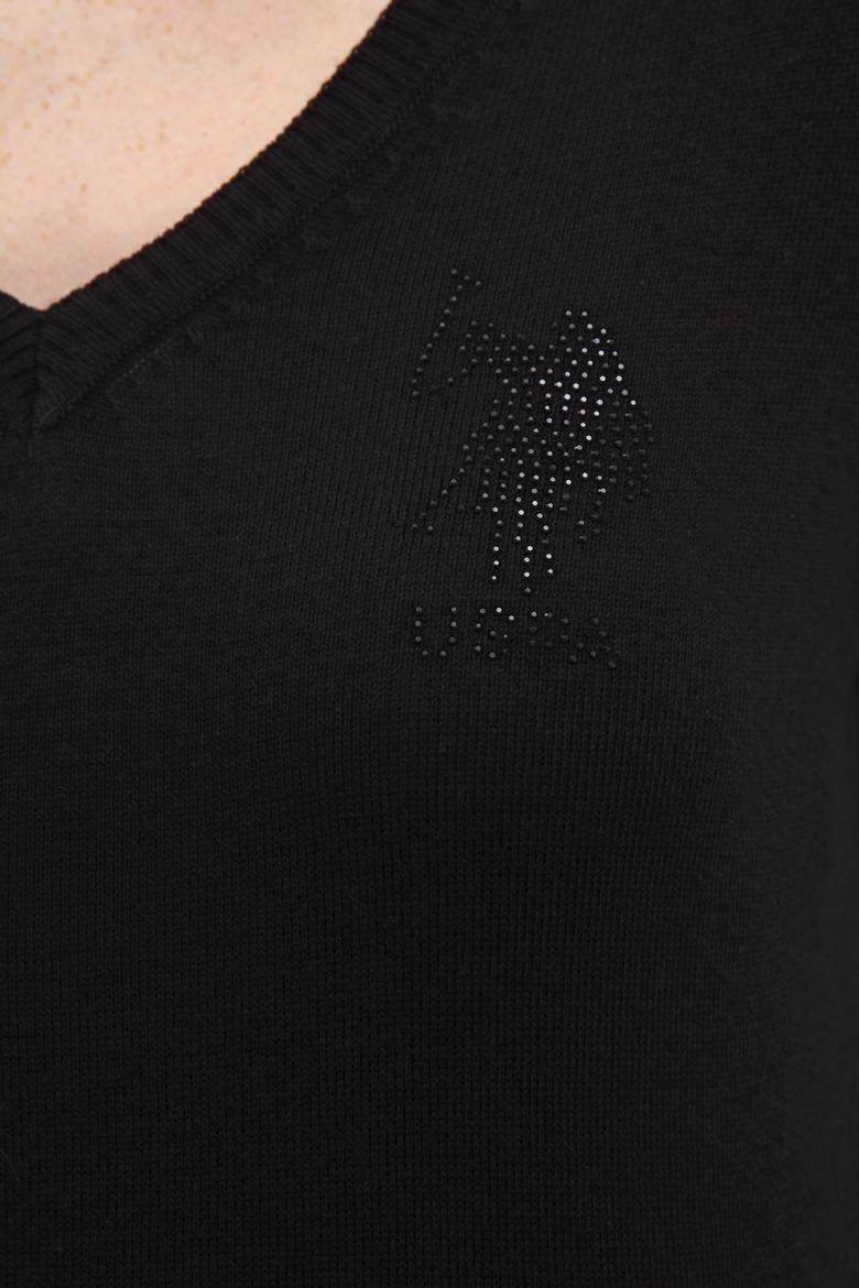 Kadın Siyah Basic Kazak - 50206449019