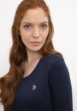 Kadın Lacivert Triko Kazak Basic - 50206464006