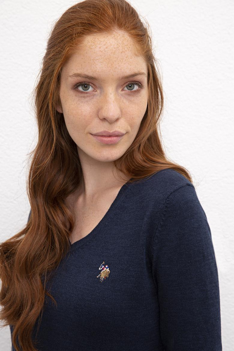 Kadın Lacivert Triko Kazak Basic - 50206464006