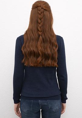 Kadın Lacivert Triko Kazak Basic - 50206464006