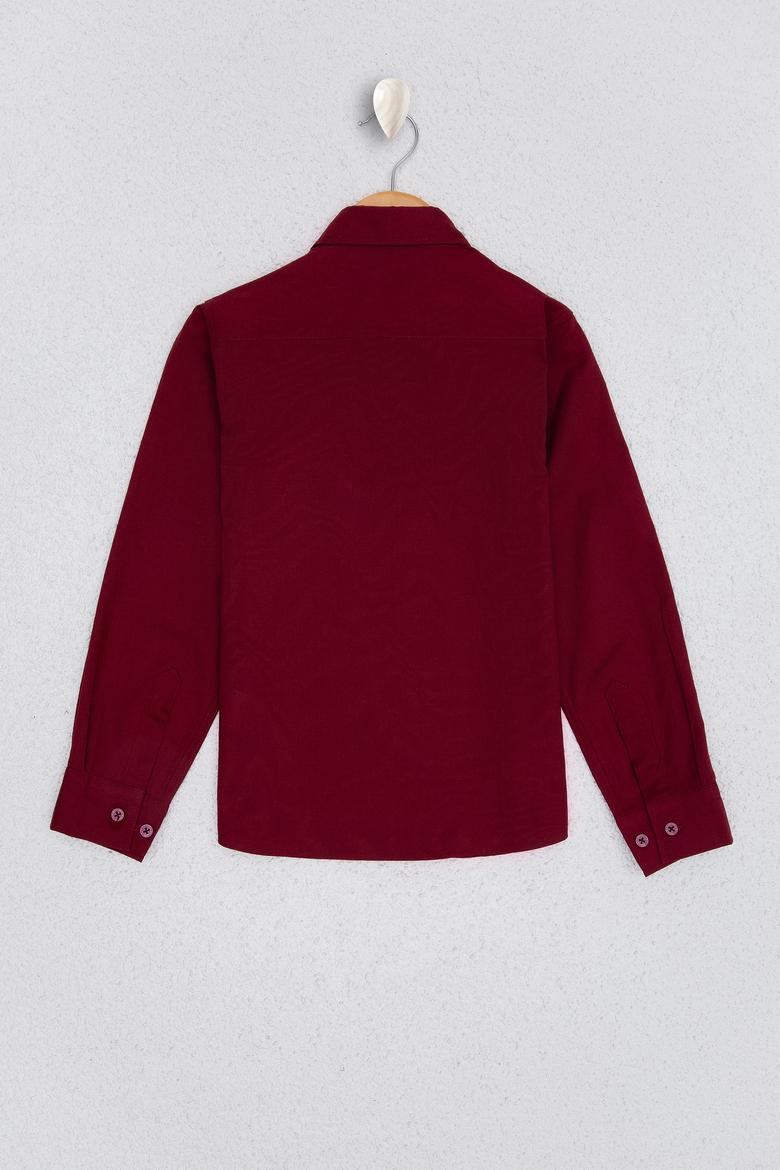 Erkek Çocuk Bordo Uzun Kollu Gömlek - 50208611025