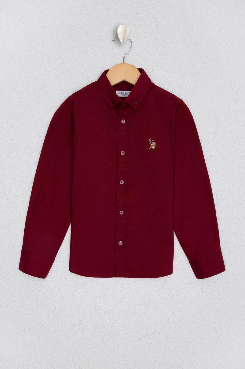 Erkek Çocuk Bordo Uzun Kollu Gömlek