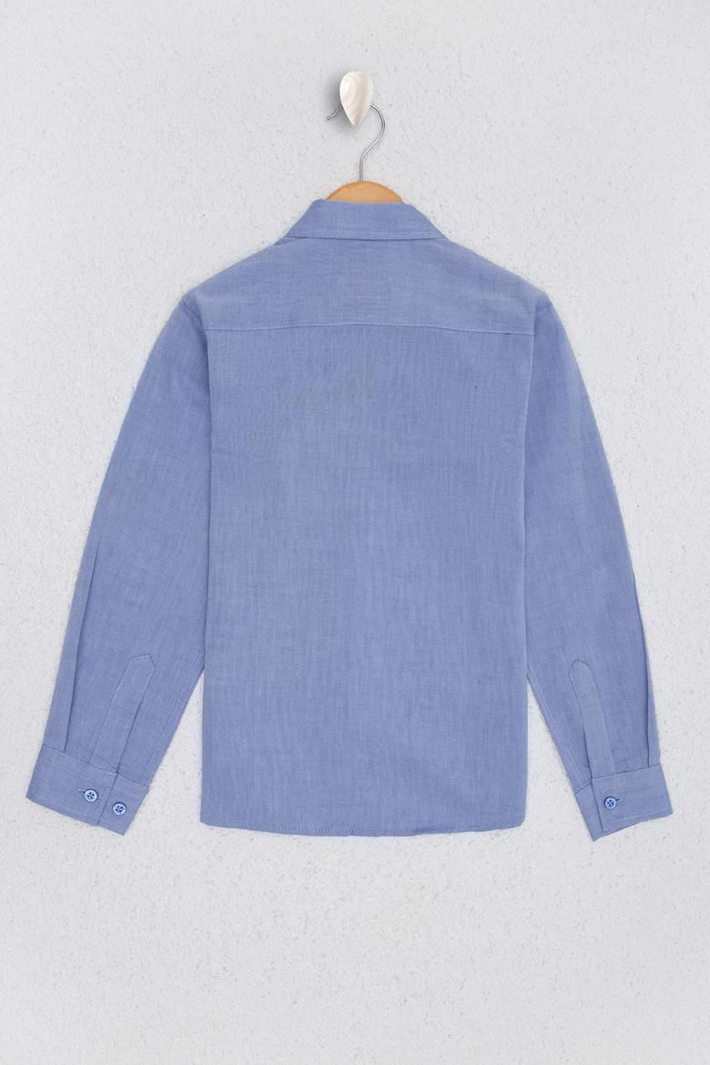 Erkek Çocuk Mavi Gömlek Uzunkol - 50208611044