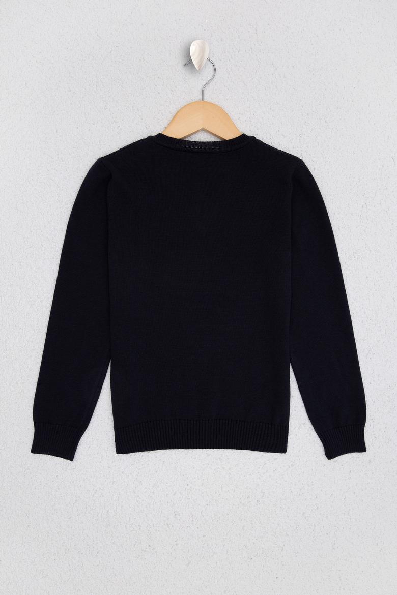 Erkek Çocuk Lacivert Bisiklet Yaka Triko Kazak - 50209467013