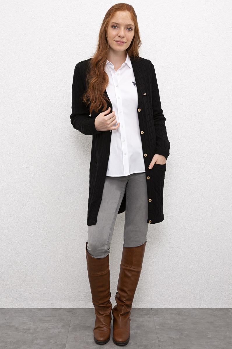 Kadın Siyah Triko Hırka