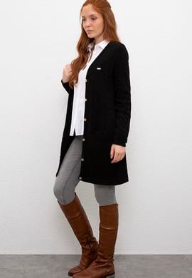 Kadın Siyah Triko Hırka - 50209469019