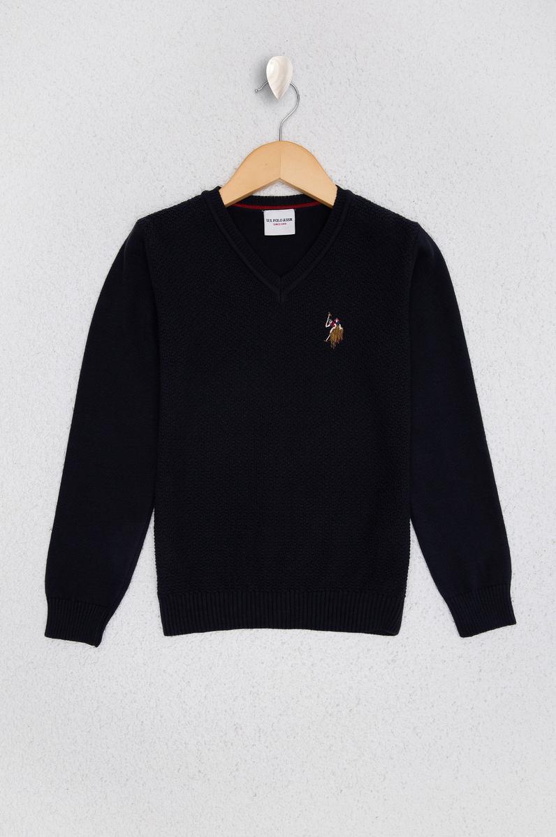 Erkek Çocuk Lacivert Bisiklet Yaka Triko Kazak