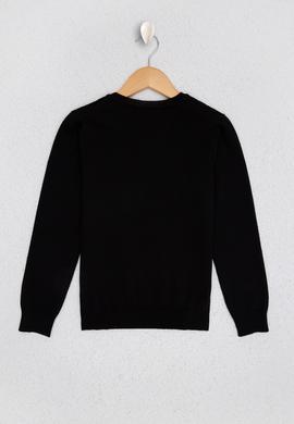 Erkek Çocuk Siyah Bisiklet Yaka Triko Kazak - 50209467037