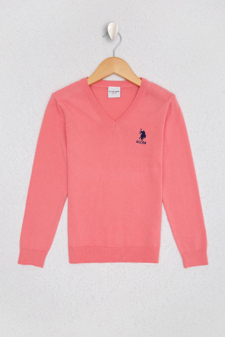 Kız Çocuk Açık Pembe Basic Kazak