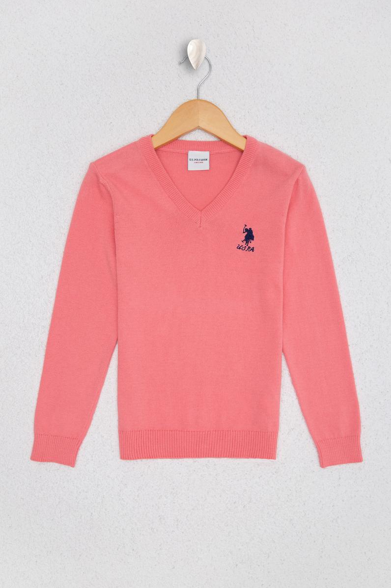 Kız Çocuk Açık Pembe Basic Kazak