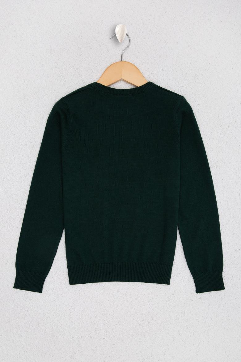 Erkek Çocuk Yeşil Bisiklet Yaka Triko Kazak - 50210679077